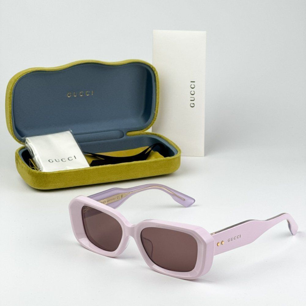 NEW Gucci GG1531SK 003 Pink Brown Unisex Rectangle Sunglasses GG 1531SK - Picture 3 of 11